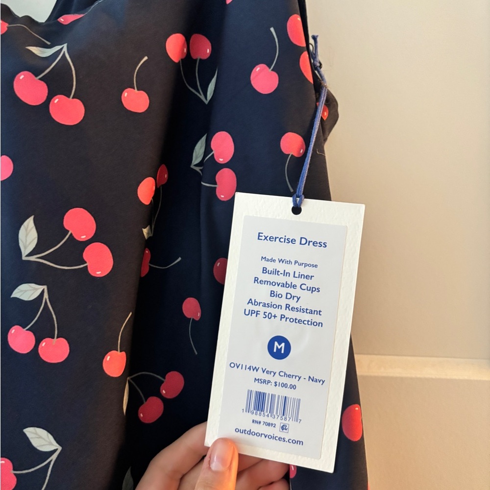 NWT Outdoor Voices Cherry Print Exercise Dress - Picture 3 of 3